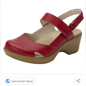 Alegria Women's Red Leather Tarah Closed Toe Sandal